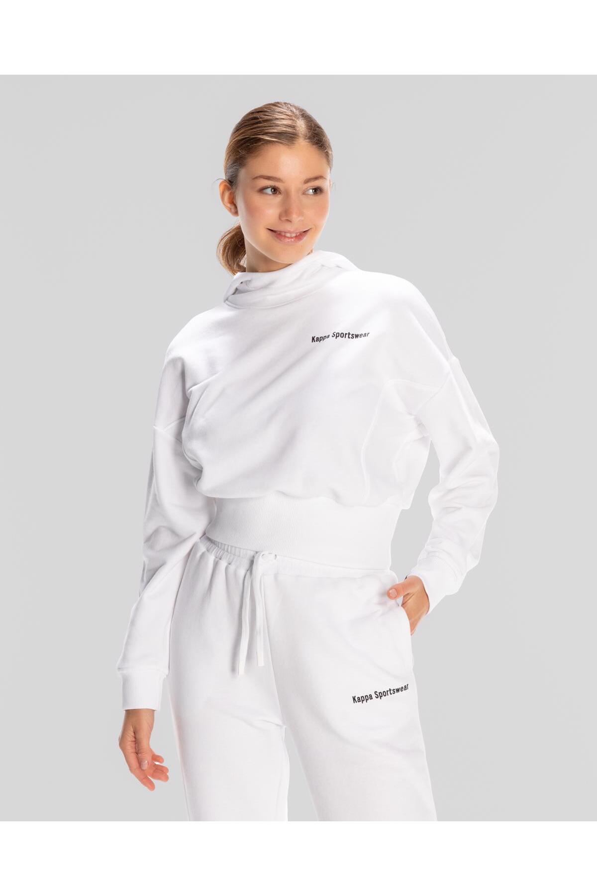 Kappa Authentic Jessa Hoodie Wmn Kadın Beyaz Regular Hoodie görsel 5