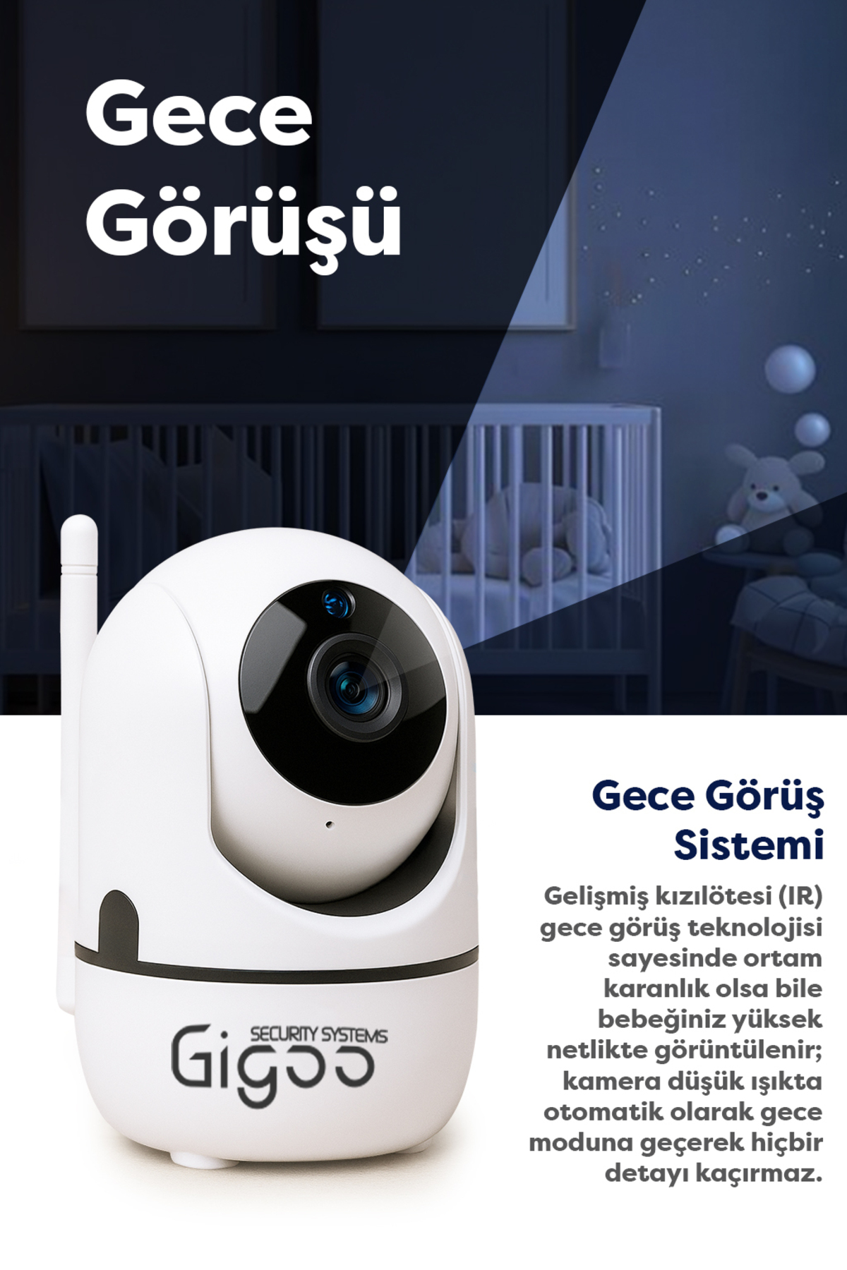 Gigoo 1080P Wifi Kamera Kablosuz IP Kamera Bebek Kamerası fotoğrafı 3 (önizleme)