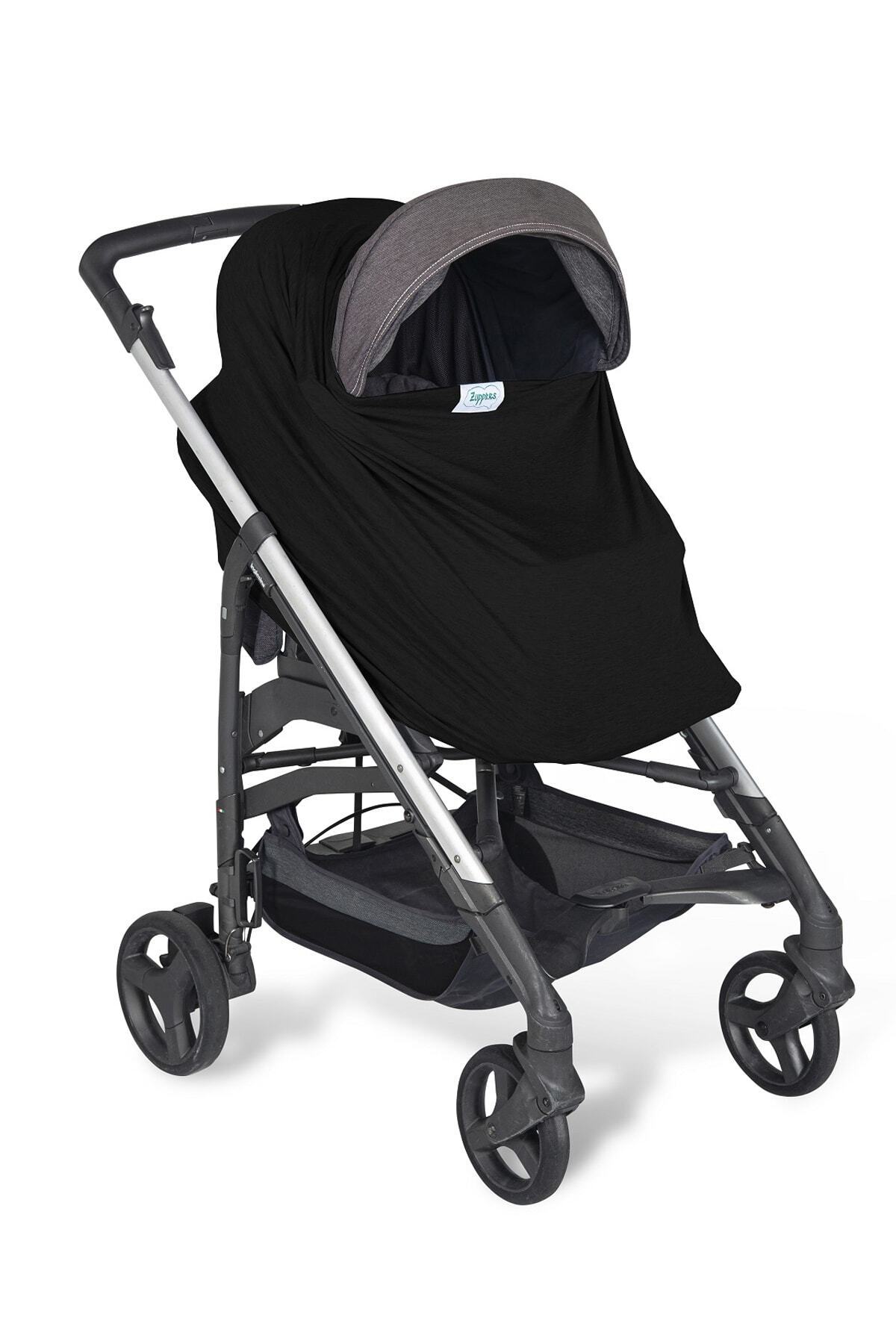 Zuppers Fonksiyonel Puset ve Emzirme Örtüsü - Siyah - Kese Çanta Hediyeli fotoğrafı 5 (önizleme)