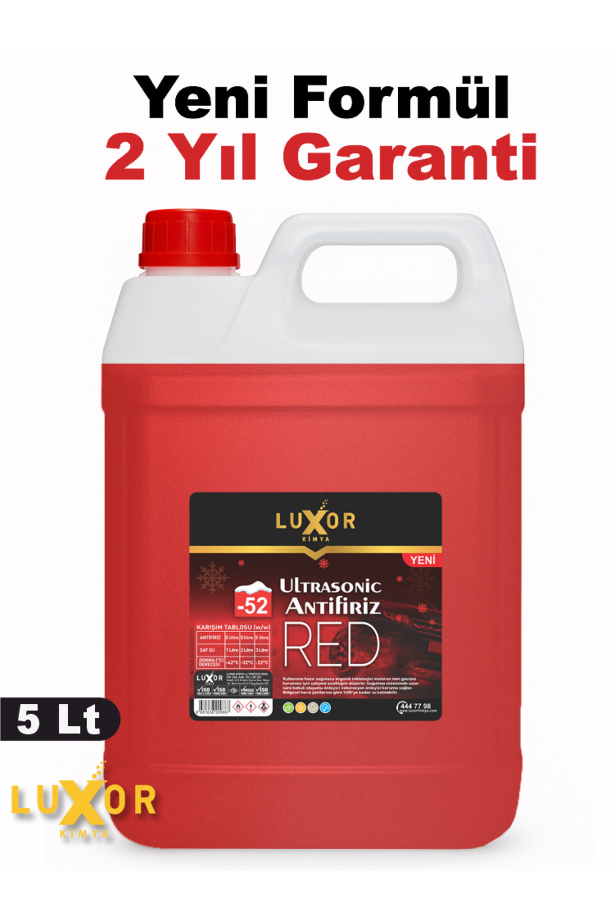 Luxor Kimya Kimya 4 Mevsim -52 Derece Ultrasonic Antifiriz 5 Lt (ÜRETİM TARİHİ:01.2025)