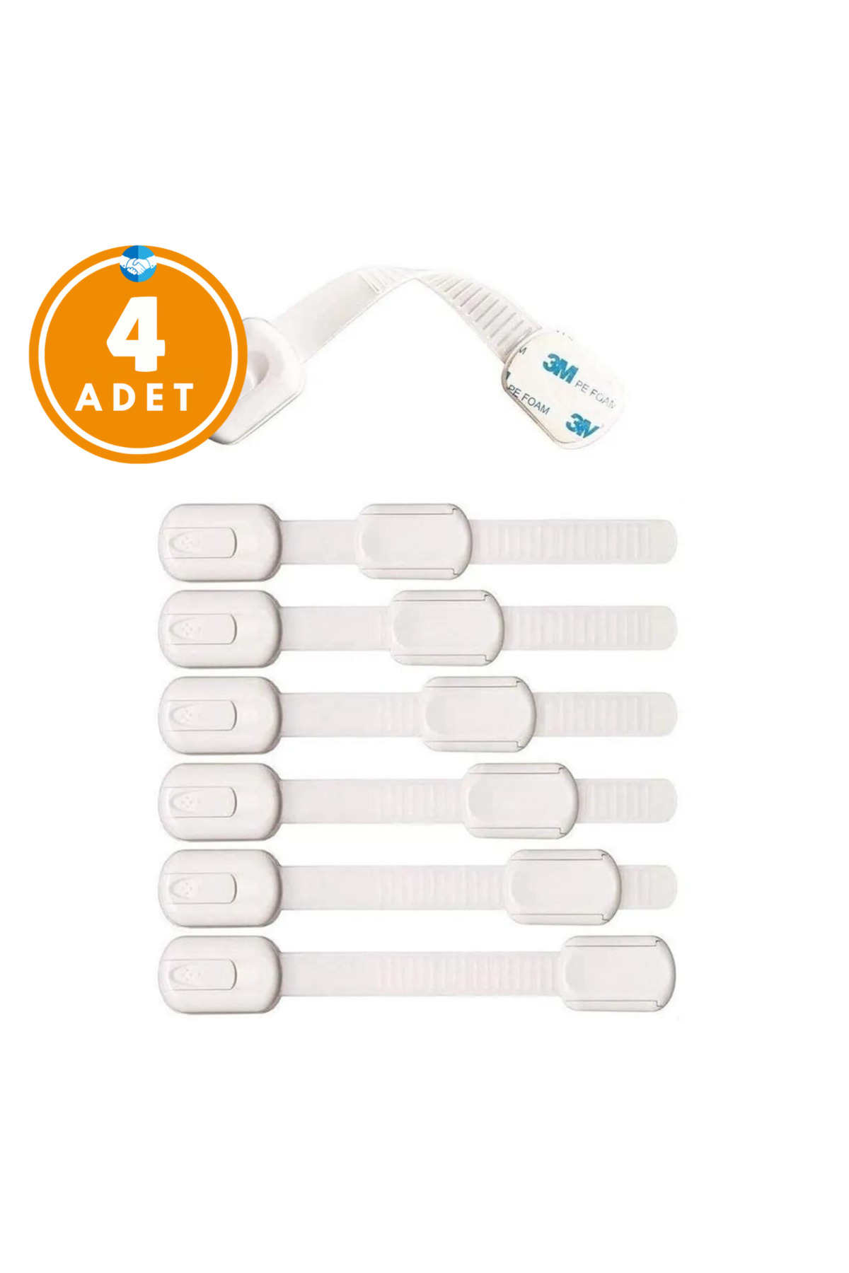 Miningaa (4'LÜ PAKET)buzdolabı, Dolaplar, Çekmeceler, Tuvalet, 3m Yapışkan Hediyeli Bebek Emniyet Kilitleri fotoğrafı 4 (önizleme)