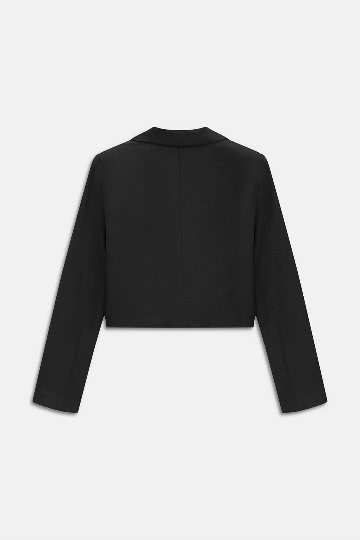 Saade  Siyah Kruvaze Crop Blazer Ceket - Görsel 5