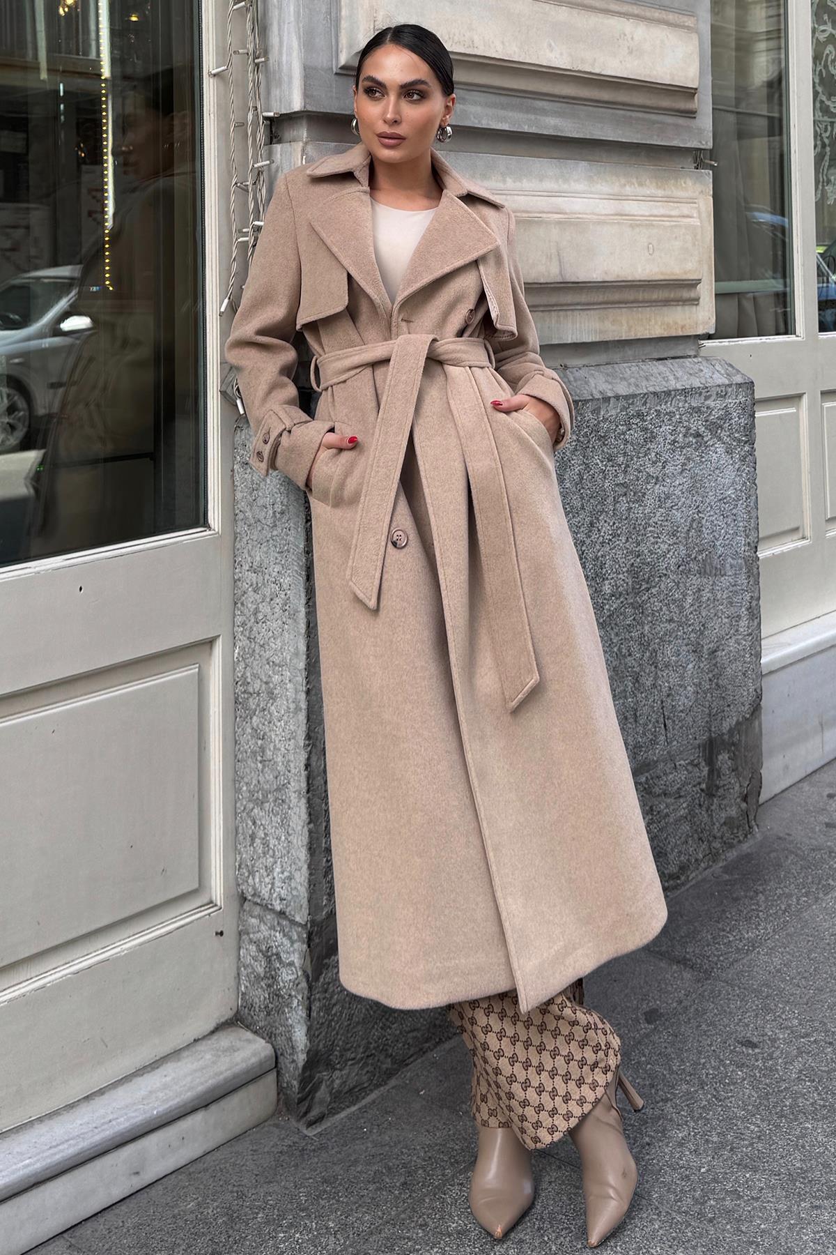 Olcay Pelerin Detaylı Kruvaze Kaban A.KAMEL 3091