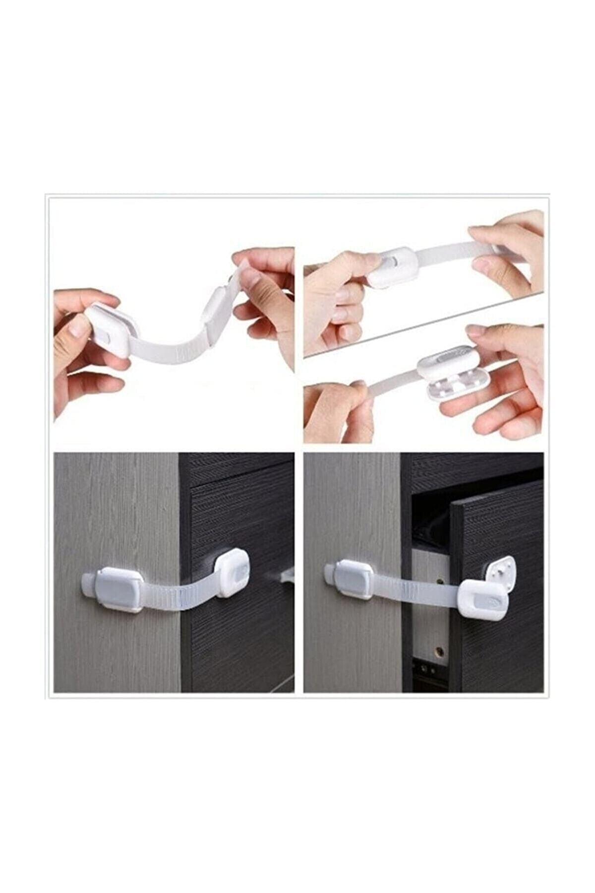 Miningaa (4'LÜ PAKET)buzdolabı, Dolaplar, Çekmeceler, Tuvalet, 3m Yapışkan Hediyeli Bebek Emniyet Kilitleri fotoğrafı 2 (önizleme)