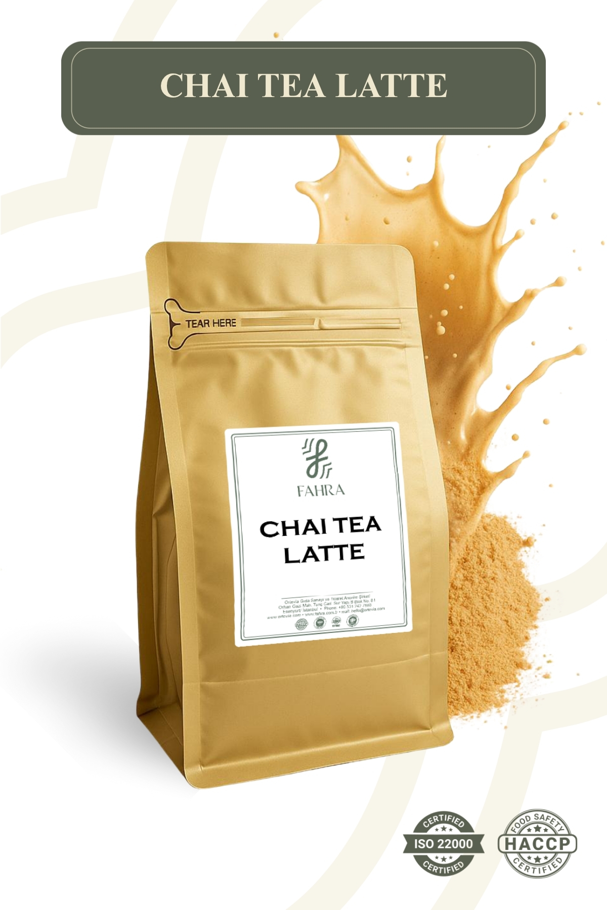 Toz Tea Fahra Chai Tea Latte Tozu 250g – Baharatlı Sütlü Çay Karışımı, Hazır ...