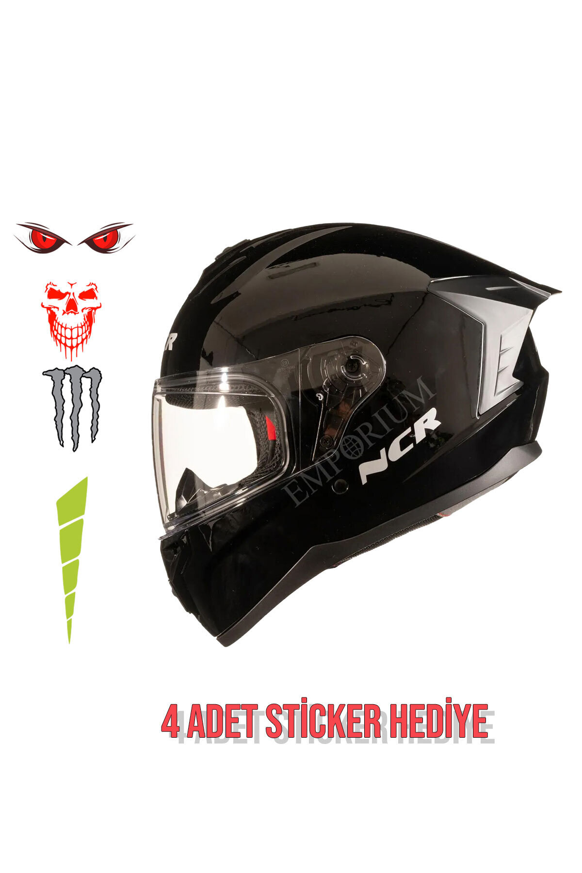 NCR Rapid Kapalı Kask (Ece Belgeli) Parlak Siyah