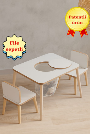 MESAVİSTA Çocuk Aktivite Masası, Montessori Çalışma Masa Sandalye Takımı Sepe...