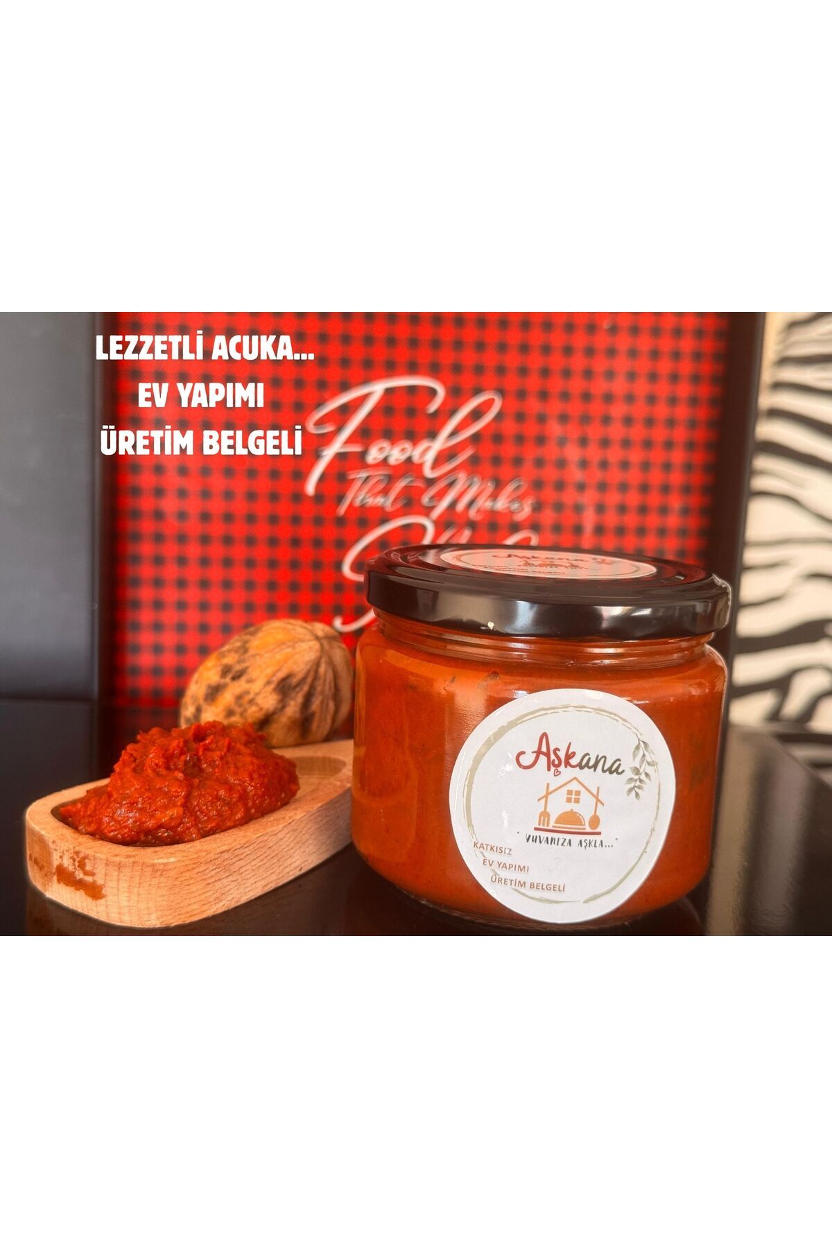 Aşkana Acuka - Ev Yapımı ve Üretim Belgeli Lezzetli Kahvaltılık Sos-300 gr
