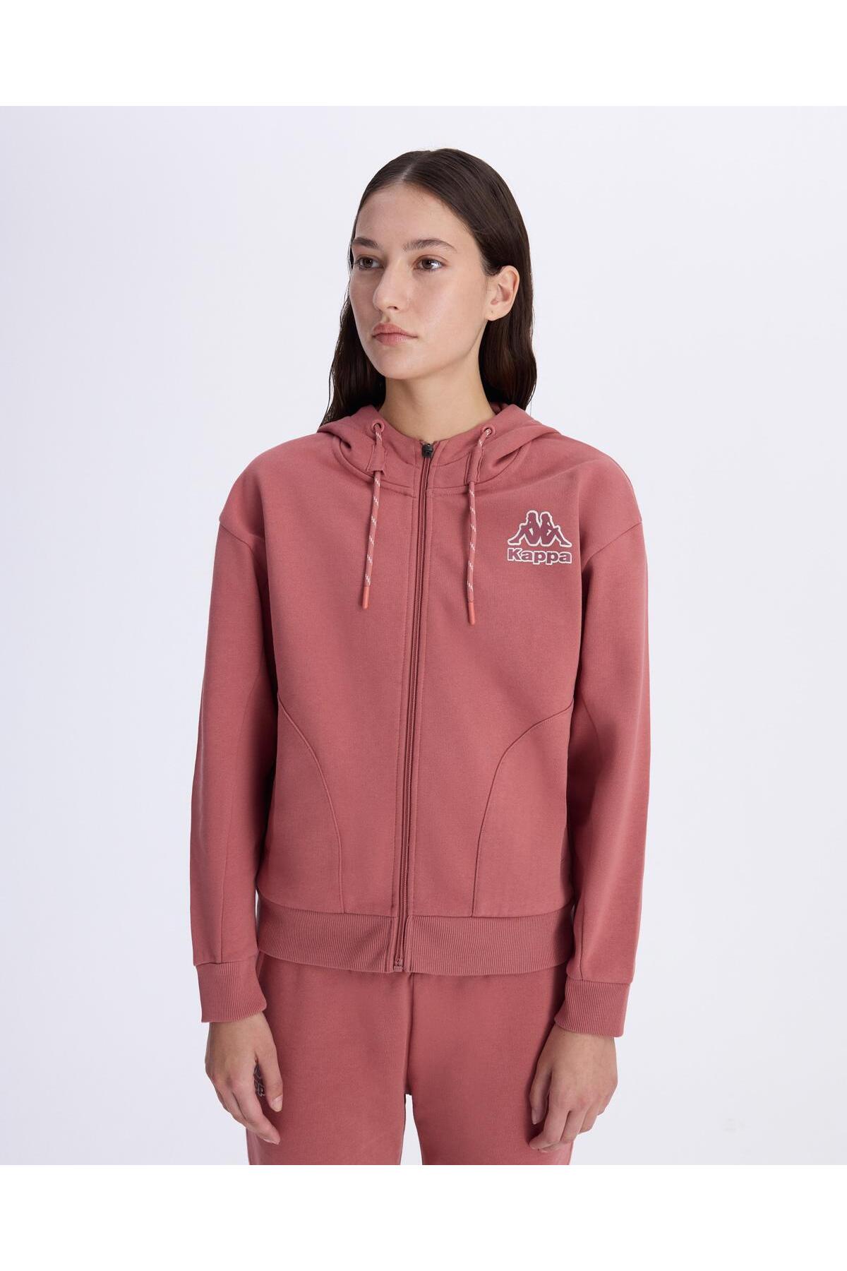 Kappa Logo Femisa Tur Kadın Gül Kurusu Comfort Fermuarlı Eşofman Üstü