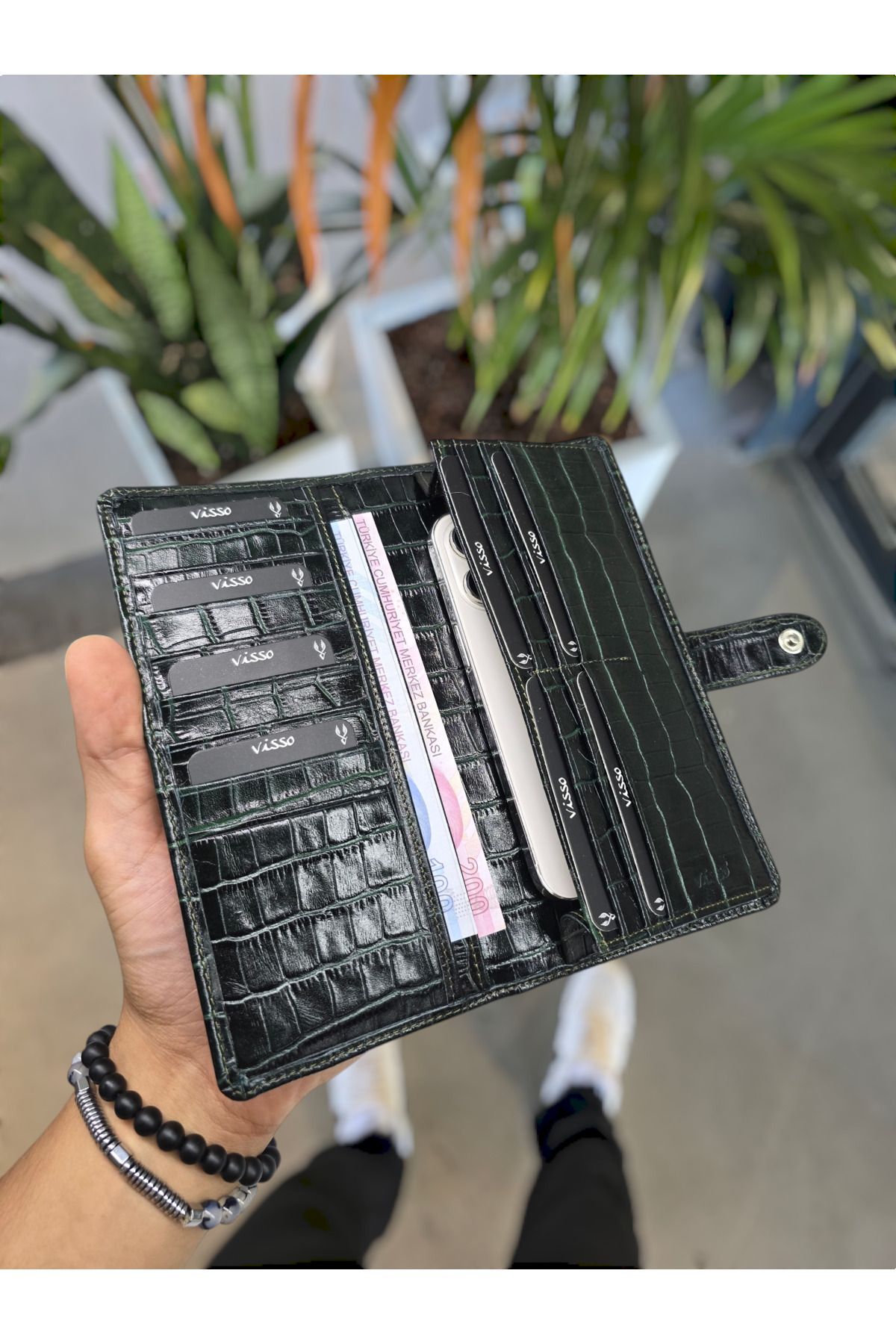 Visso leather Visso 701 Hakiki Deri Telefon Bölmeli Büyük Boy