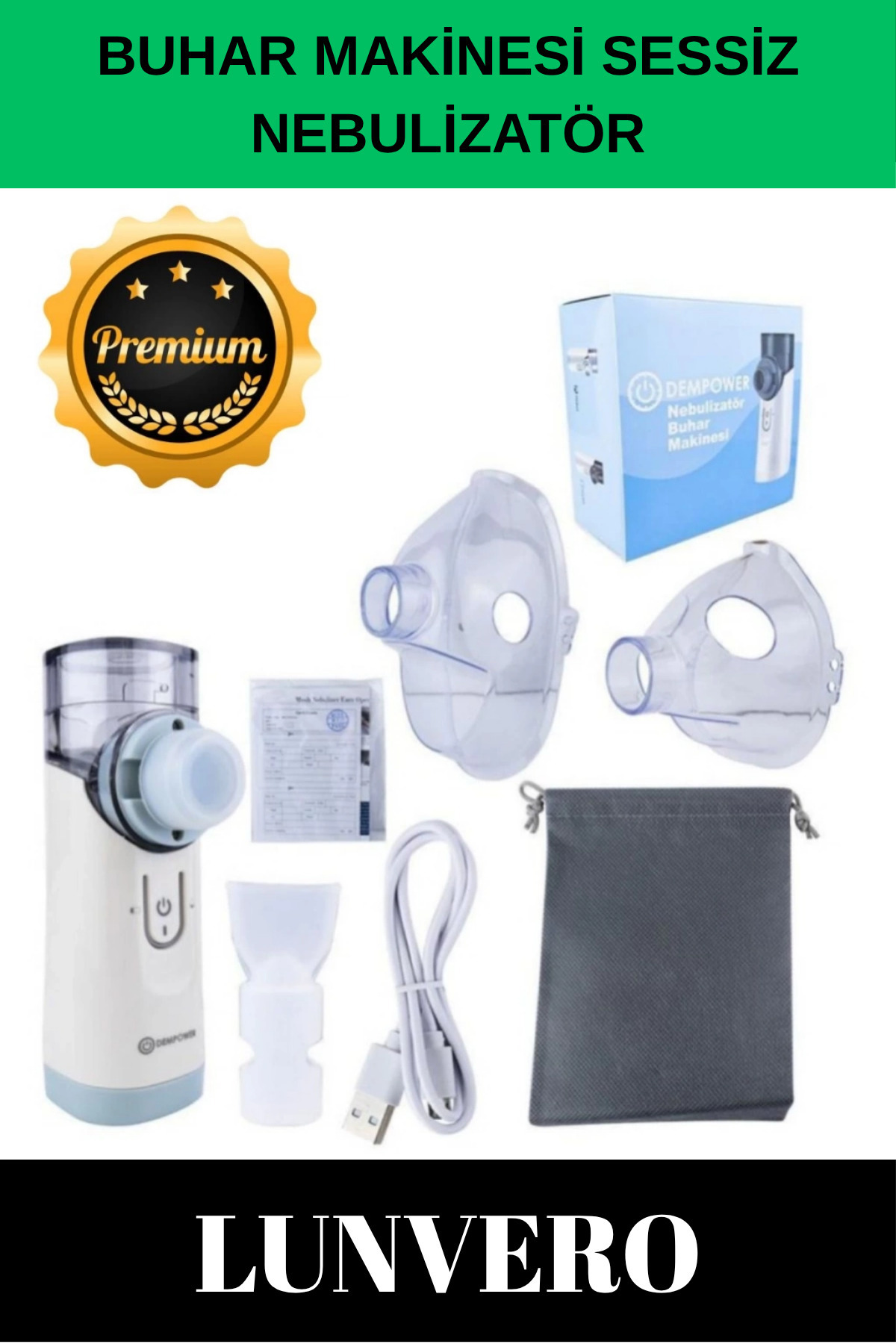 Lunvero Özel Üretim Nebulizatör Inhalatör Sessiz Inhaler Taşınabilir Tıbbi Atomizer Nemlendirme Makinesi