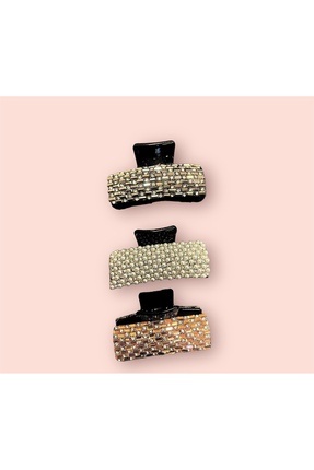 Hayals 3’lü Baget Ve Inci Desenli Taşlı Mandallı Toka