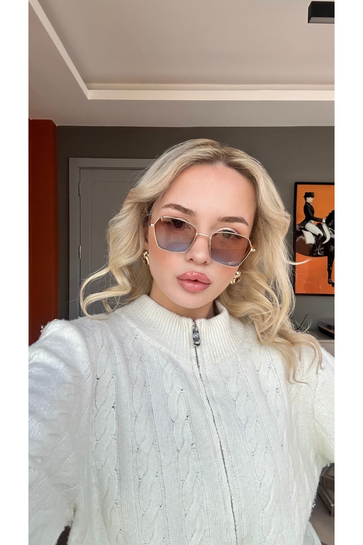 TomyHelf Metal Çerçeve Geçişli Cam Unisex Güneş Gözlüğü görsel 2
