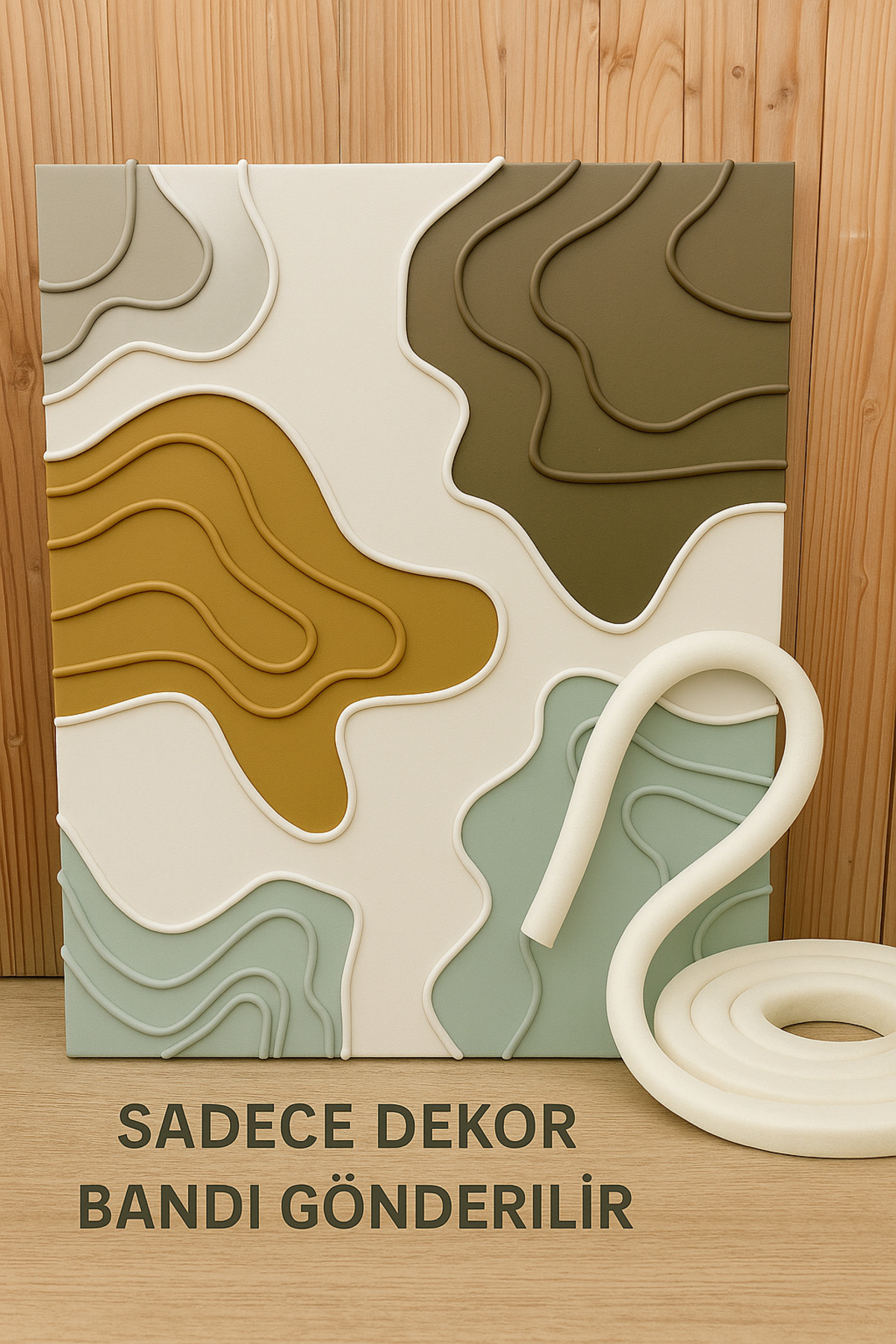 Dekals 10 Metre Beyaz Bant Tablo Dekorasyon Bandı Kendinden Yapışkanlı Tuval Dekorasyon Fitili