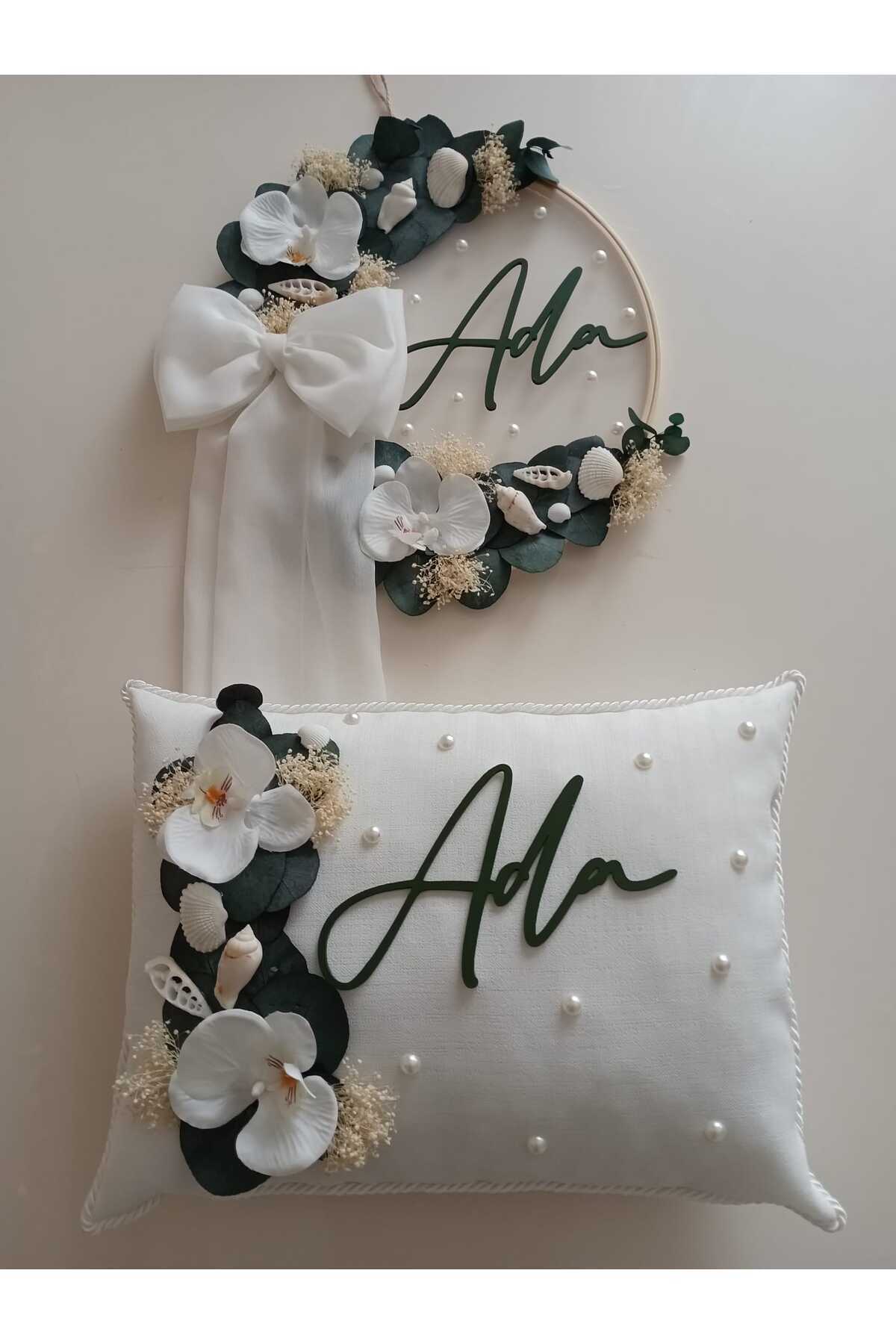 Moshi Design Beyaz İnci yastıklı bebek kapı süsü fotoğrafı 2 (önizleme)