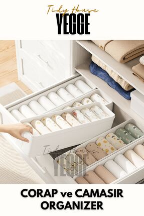 YEGGE 2 ADET Çekmece ve Dolap içi Düzenleyici, Raf Düzenleyici, Katlanabilir ...