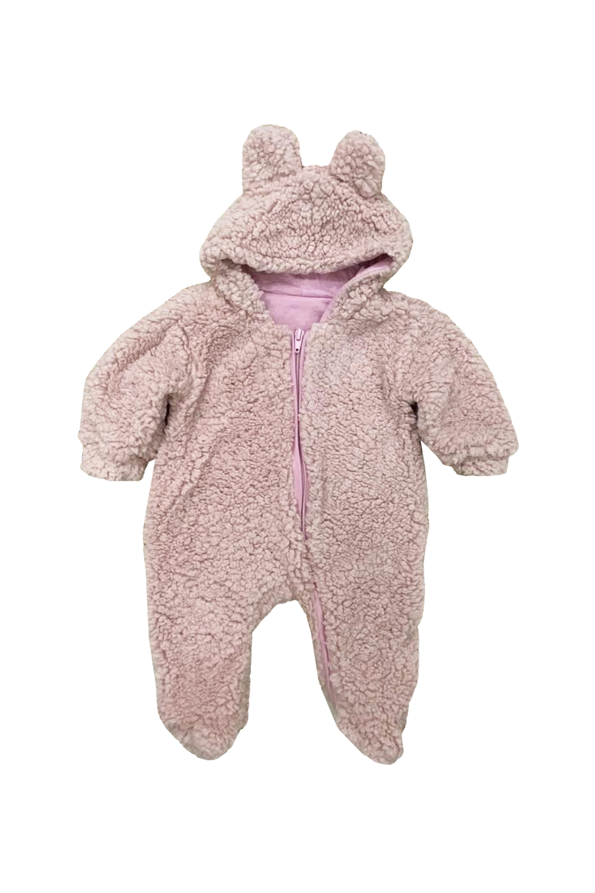 TUOBEBE Fermuarlı Kuzu Welsoft Kapüşonlu Kışlık Bebek Tulum fotoğrafı 2 (önizleme)