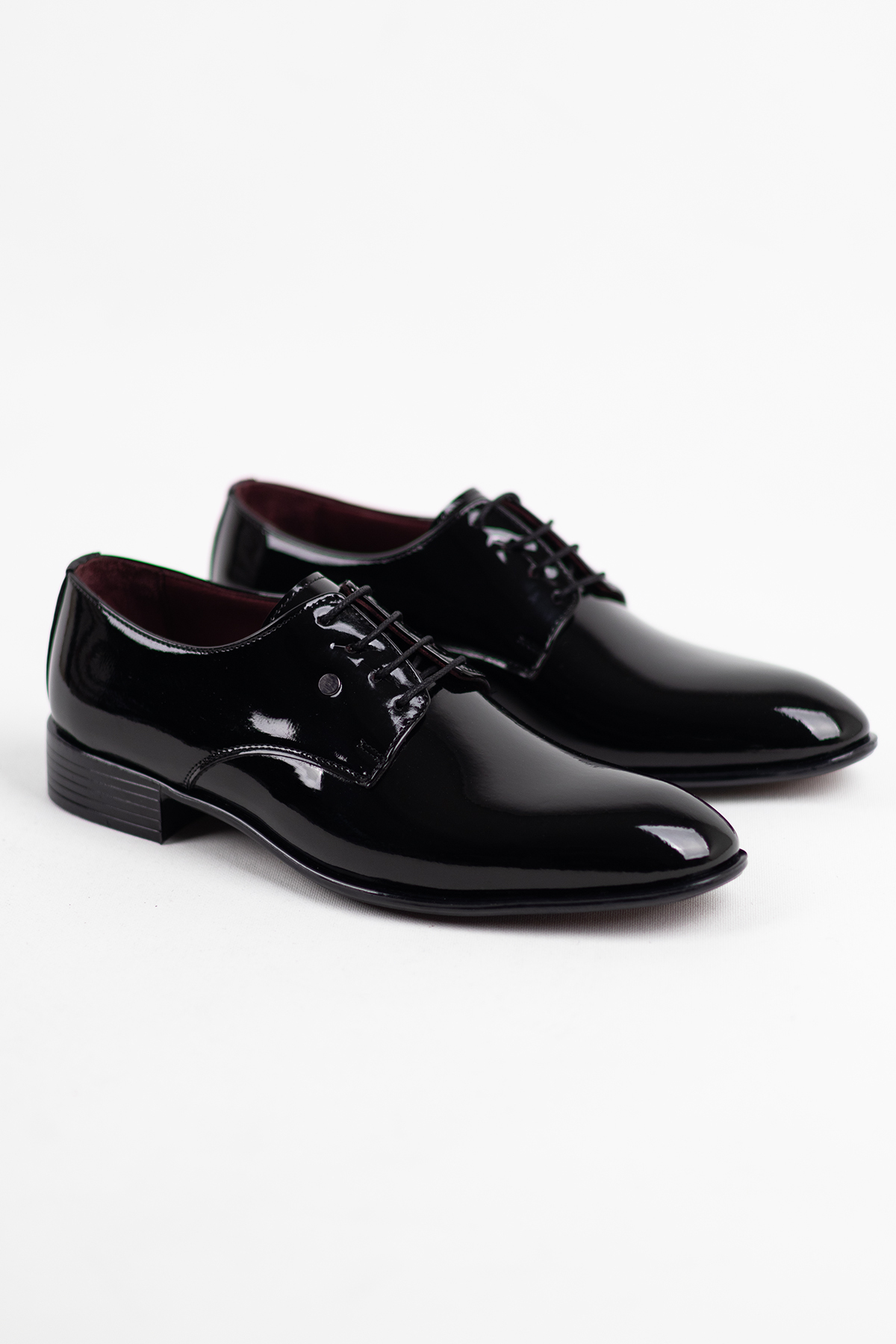 Classic Men's Patent Patterned Shoes Genuine Veal Lined Suitable for Grooming Suit R30