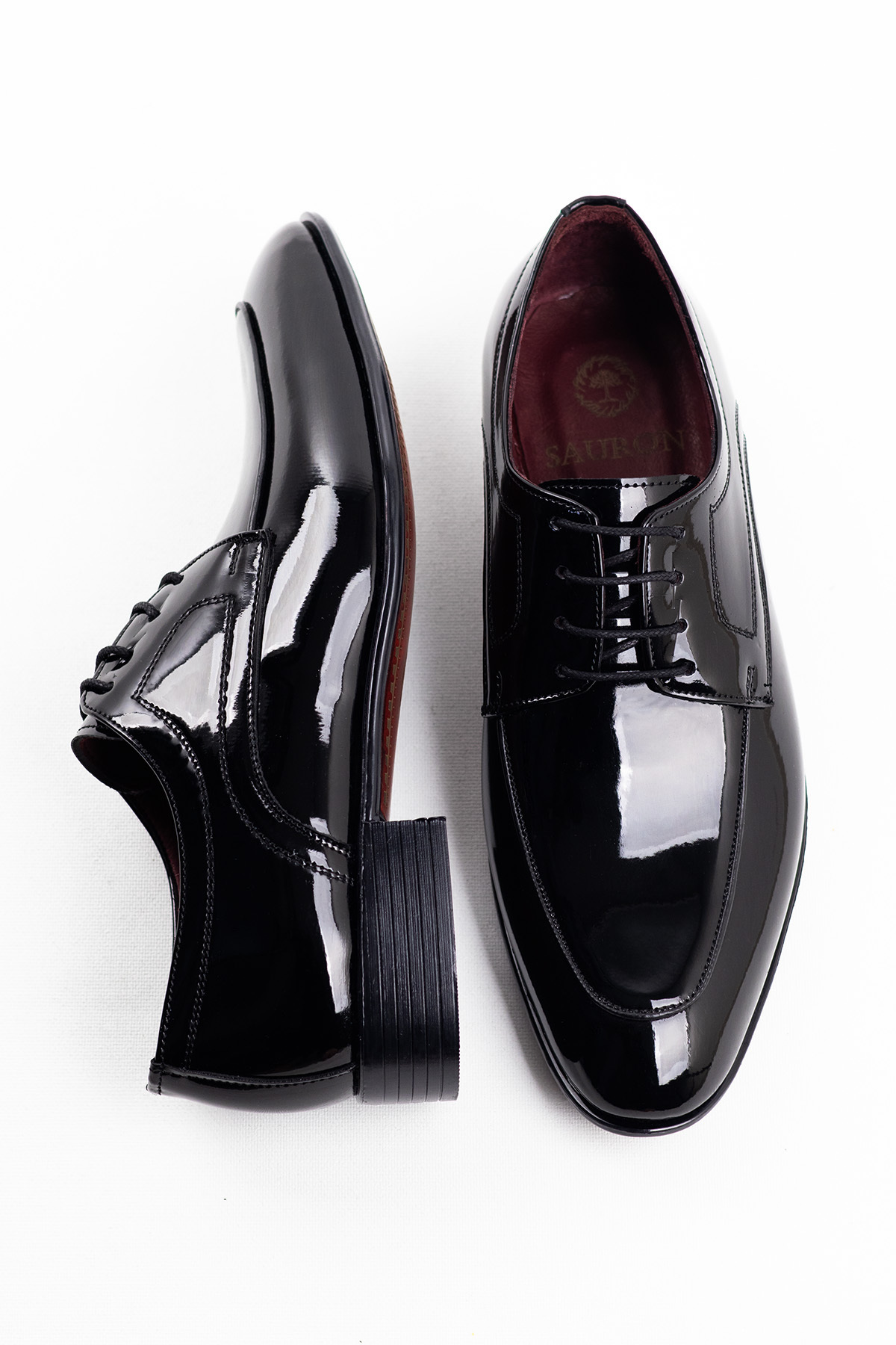 sauron  Klasik Erkek Rugan Ayakkabı Hakiki Dana astarlı Damatlık Takım Elbiseye Uygun R27 - Görsel 5