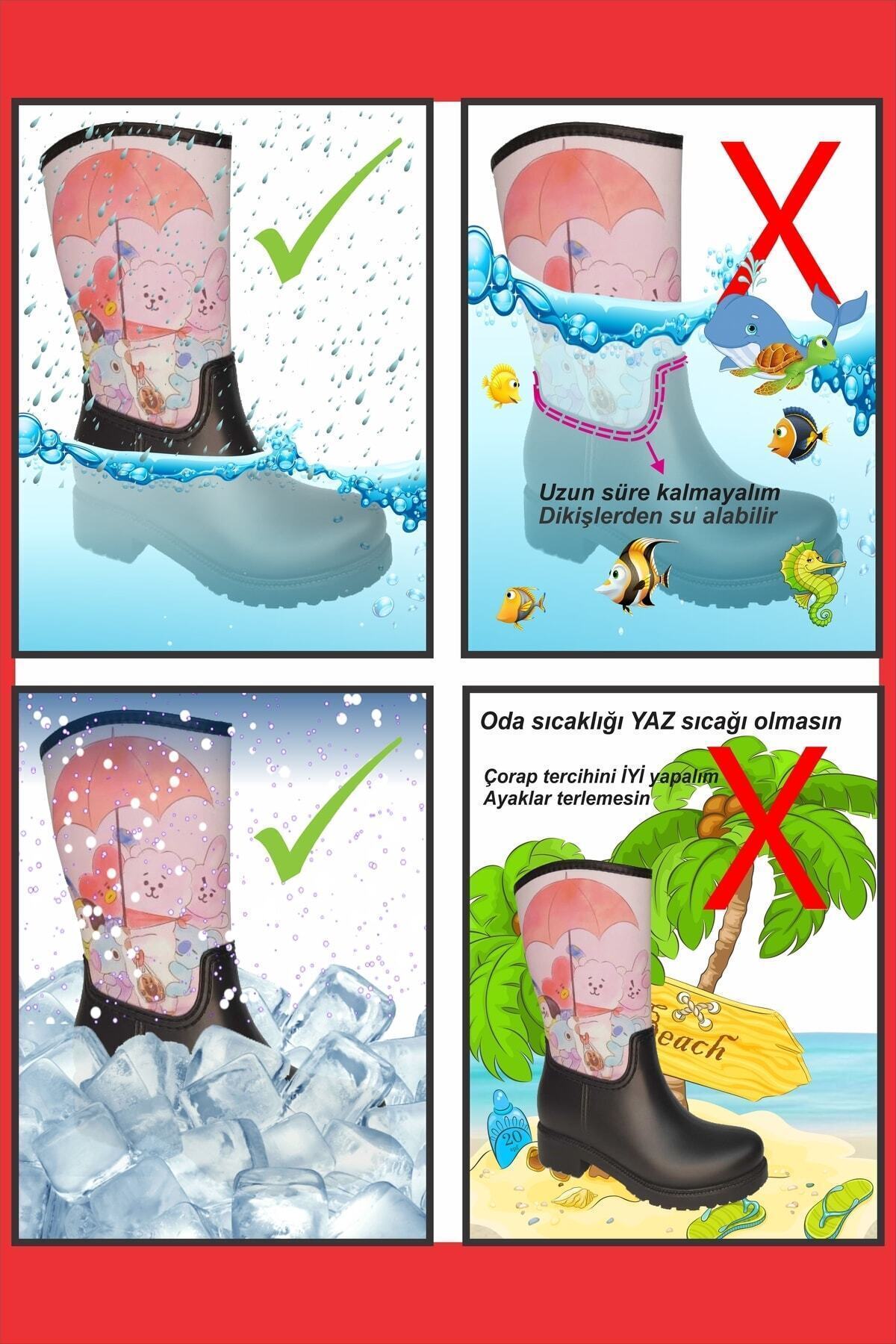 Sea&Blue Yıldız Desenli Seçmez Su Geçirmez Rahat Giyilen Yağmur Çizmesi görsel 5