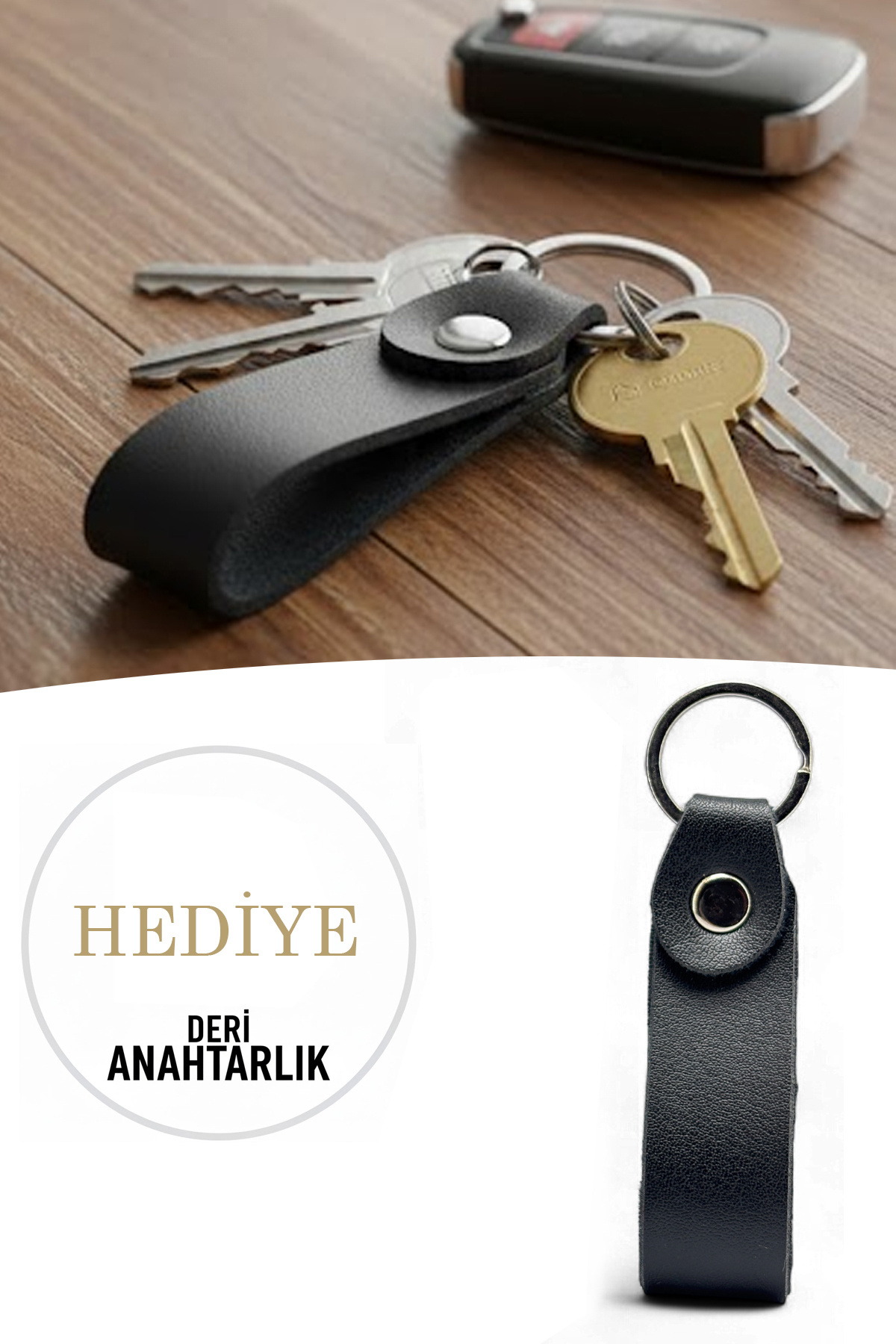 EVVELİ  Erkek Cüzdan Kartlık | Siyah Deri Para Bölmeli Cüzdan & Anahtarlık Hediyelik Seti - Görsel 7