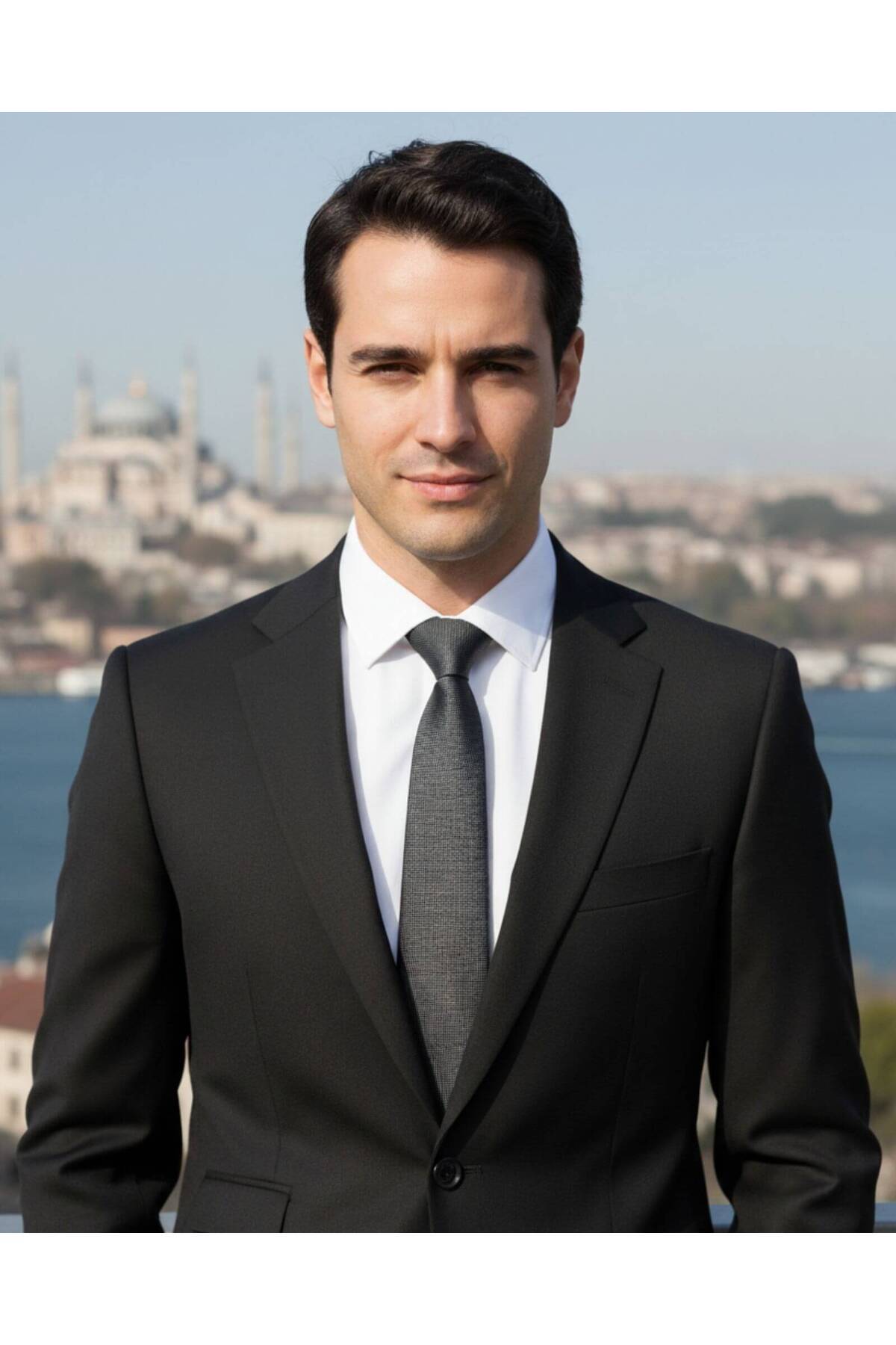  کراوات نازک طرح‌دار مشکی و خاکستری تیره ۷ سانتی‌متری