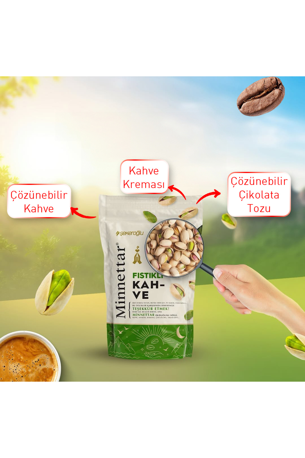 Şekeroğlu MİNNETTAR FISTIKLI KAHVE 165 GR