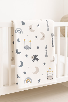 Baby Veil Çift Taraflı Bebek&Çocuk Battaniyesi %100 Pamuk Pazen Desenli 100x1...