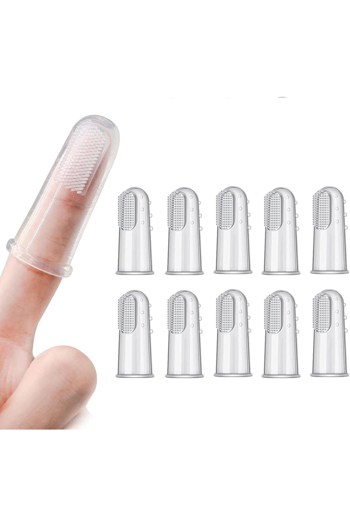 Shop a Way Köpek Parmak Diş Fırçası 10 Parçalı Köpek Diş Fırçası Seti Silikon Evcil Hayvan Diş Fırçaları Köpek