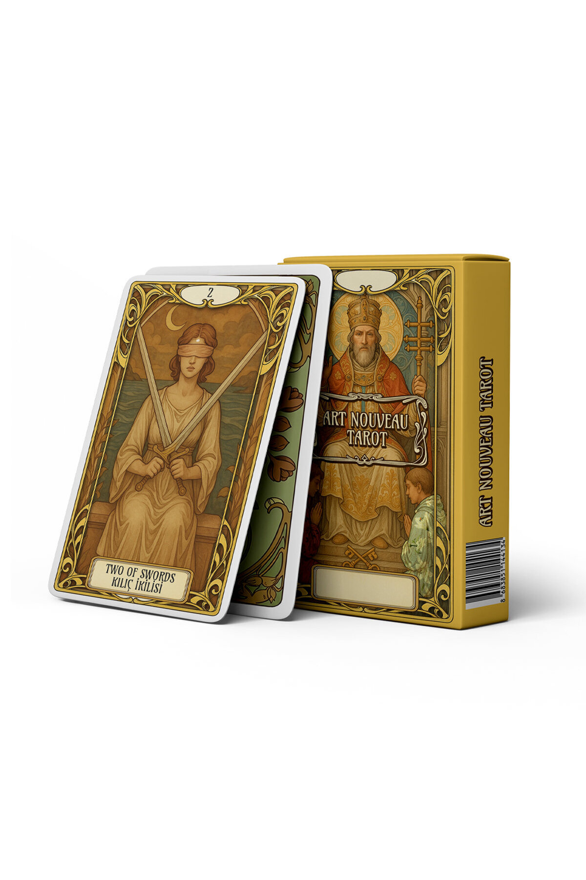 SPELT 78 Kartlı Golden Art Nouveau Özel Tasarım 12x8 Cm Klasik Tarot Destesi Tarot Kartları