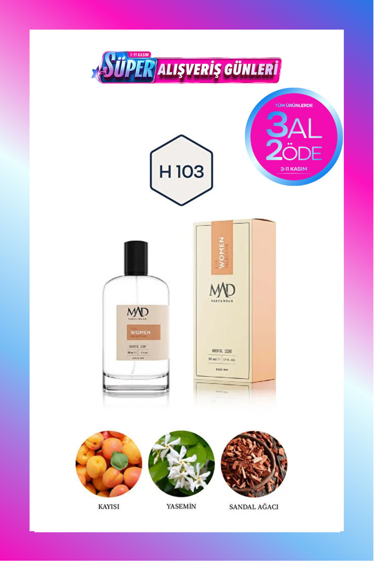 Mad Parfüm Mad H103 Selective 50 ml Kadın Parfüm | 3AL 2ÖDE
