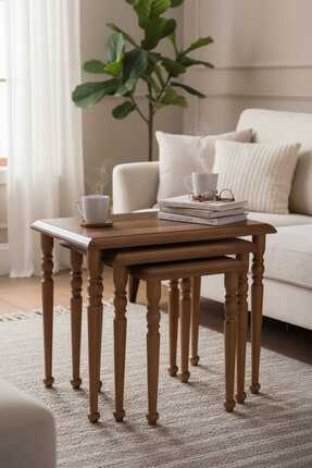 Akabesan Aksesuar Baha Serisi Dikdörtgen Tasarım Ceviz Kayın Ağacından Üst Ka...