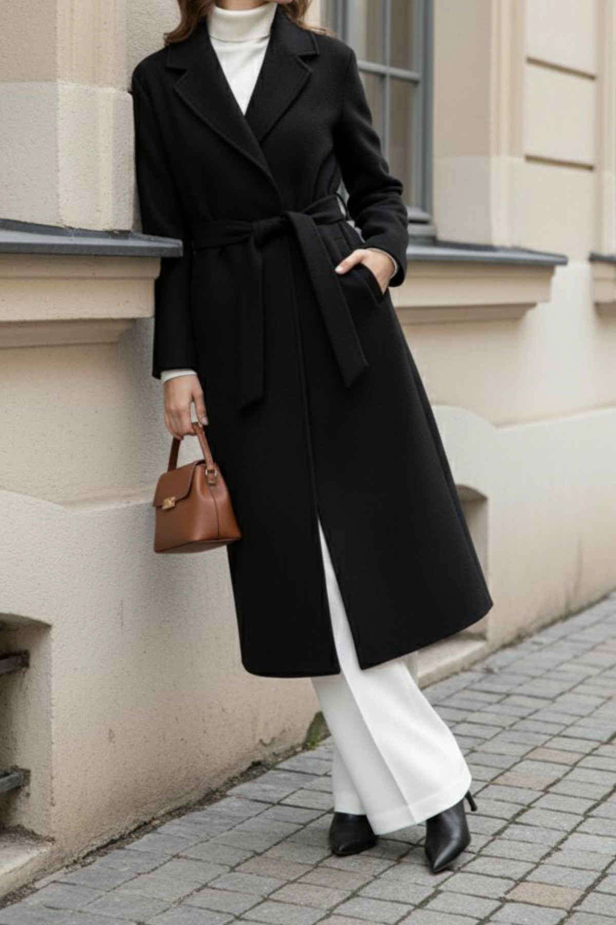 CurcunaShop  Puella Astarlı Cepli Kuşaklı Ithal Yüksek Kalite Kaşe Kaban - Görsel 3