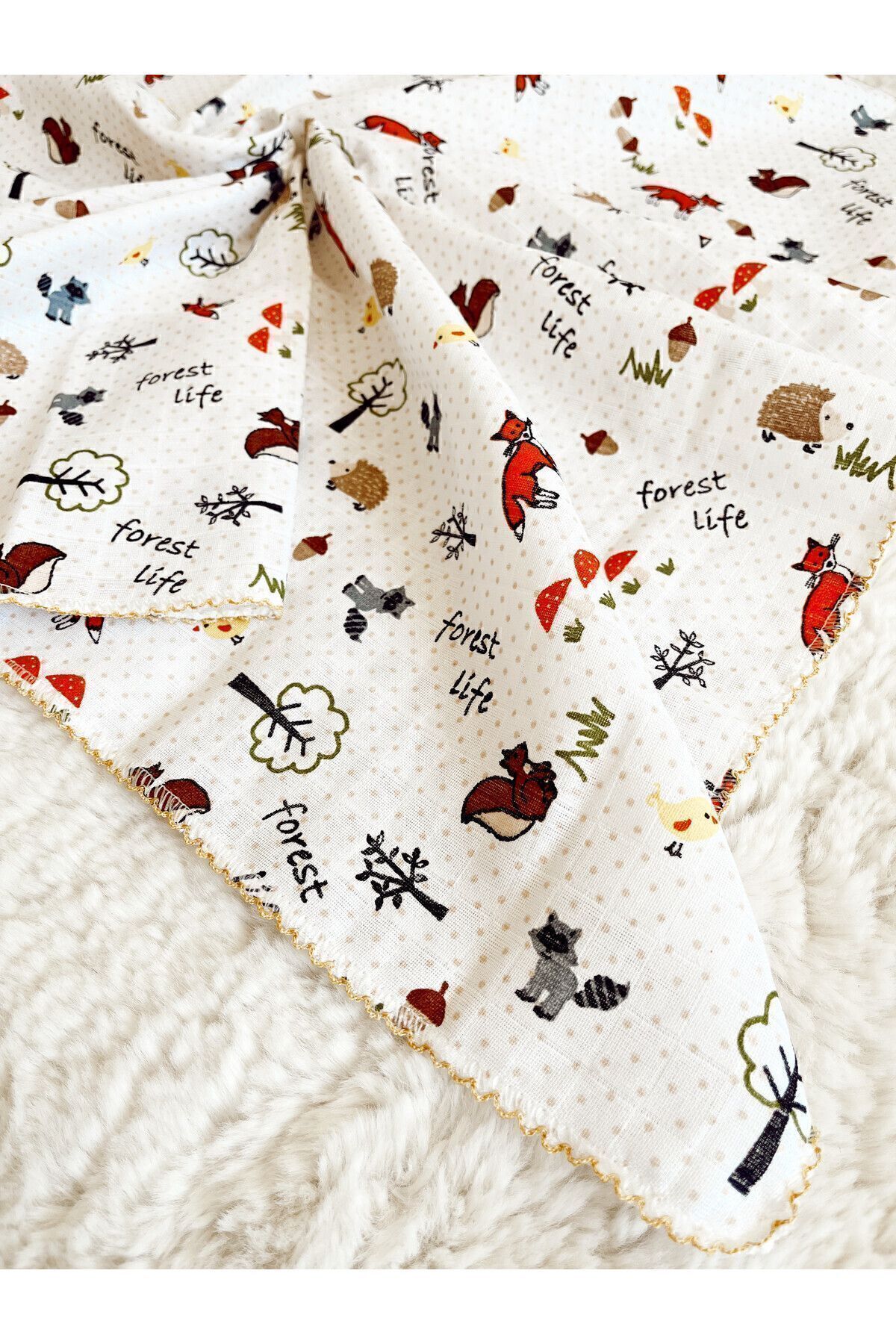 Cloudy Çok Amaçlı Müslin 22-tilki 80x90 Cm, Yeni Doğan, Müslin Battaniye, Müslin fotoğrafı 2 (önizleme)