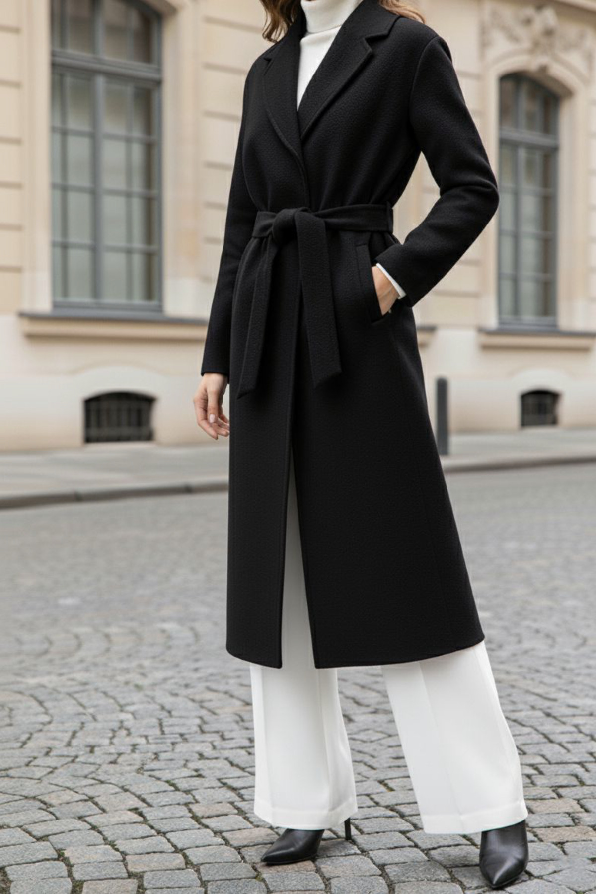 CurcunaShop  Puella Astarlı Cepli Kuşaklı Ithal Yüksek Kalite Kaşe Kaban - Görsel 2