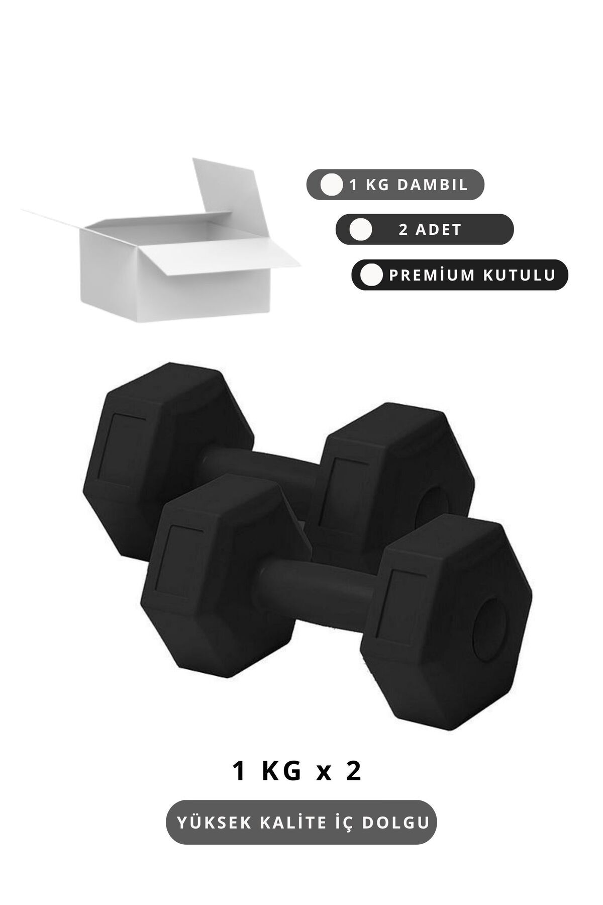 Elya Pilates 1 Kg x 2 Adet Renkli Dambıl Seti - Evde Egzersiz için İdeal