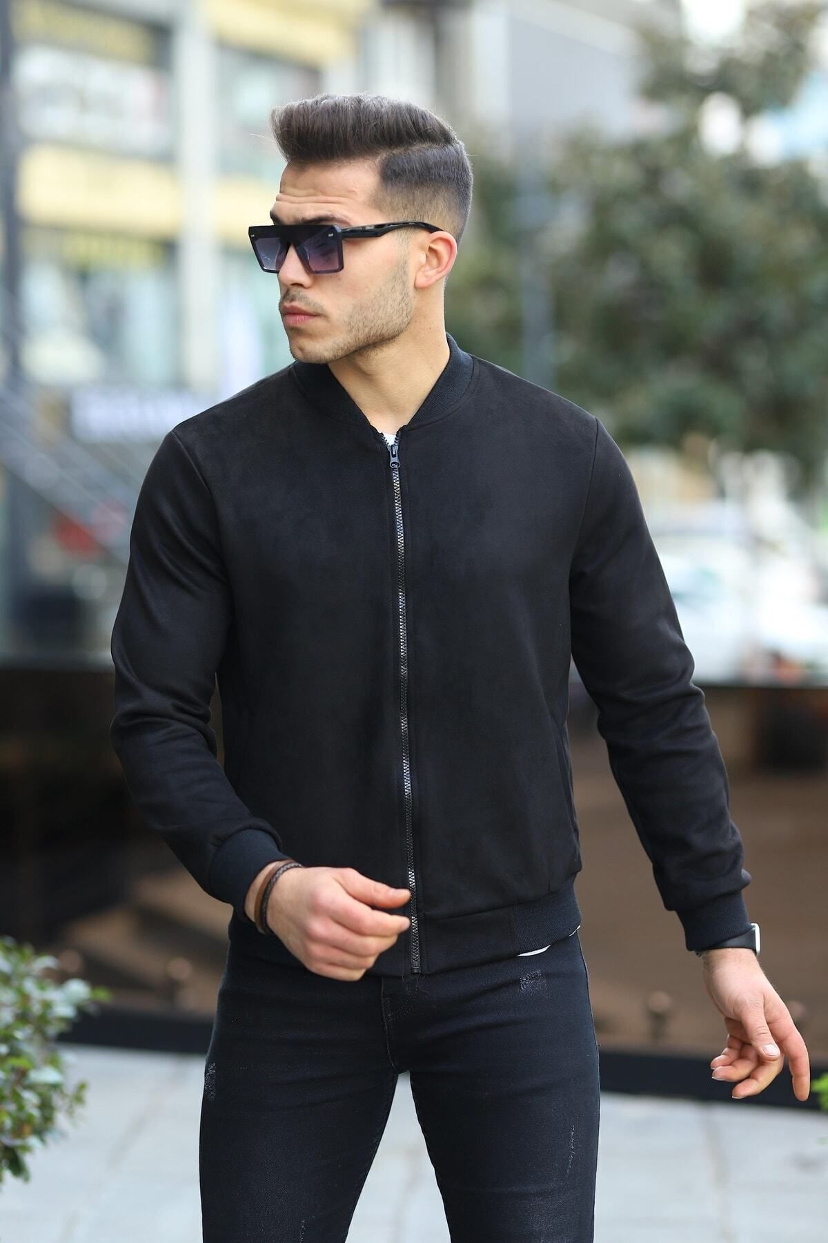 comstar  Erkek Dar Kesim Nubuk Süet Astarsız Likralı Su Itici Kolej Ceket - Görsel 6