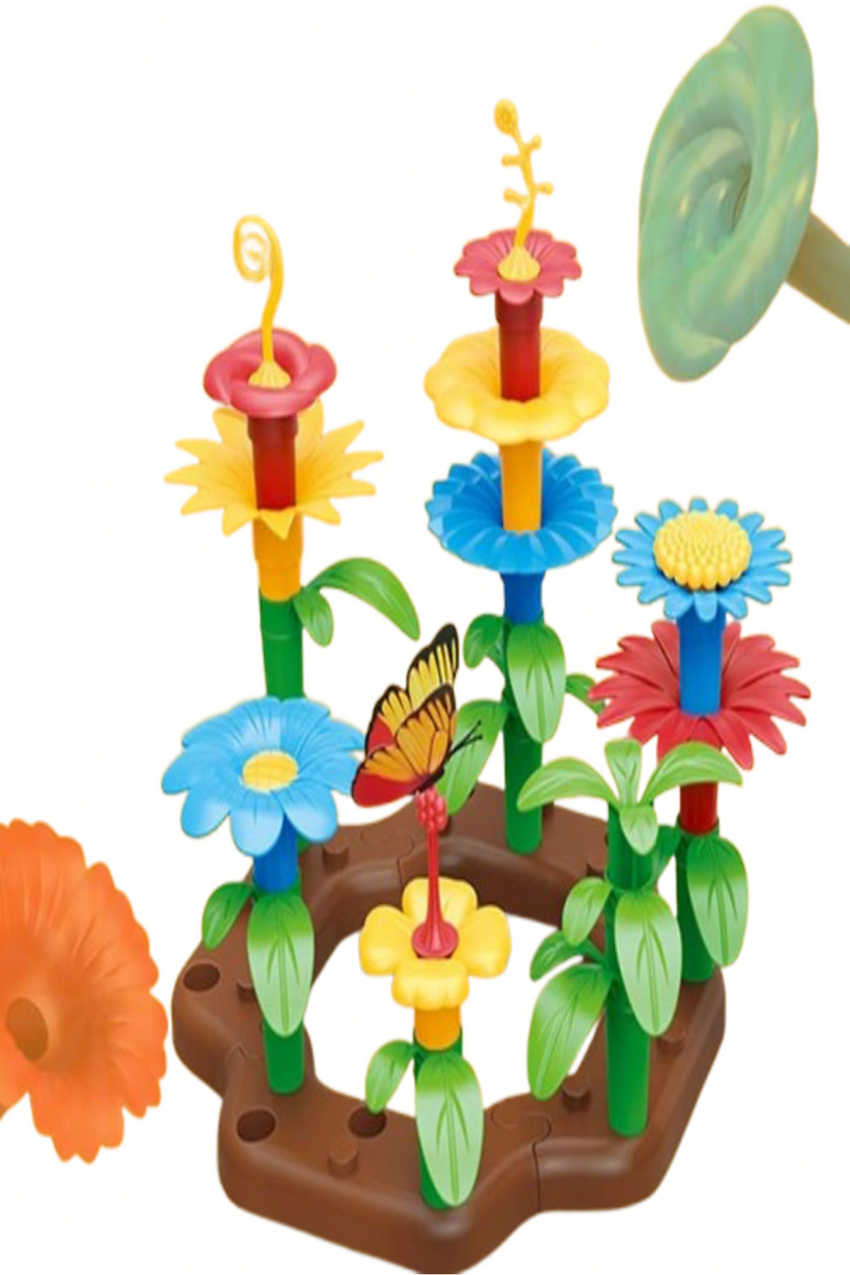 Genel Markalar 52 Parça Bahçe Çiçek Yapım Seti Yapı Blokları Yapboz Bul Tak Puzzle Eğitici