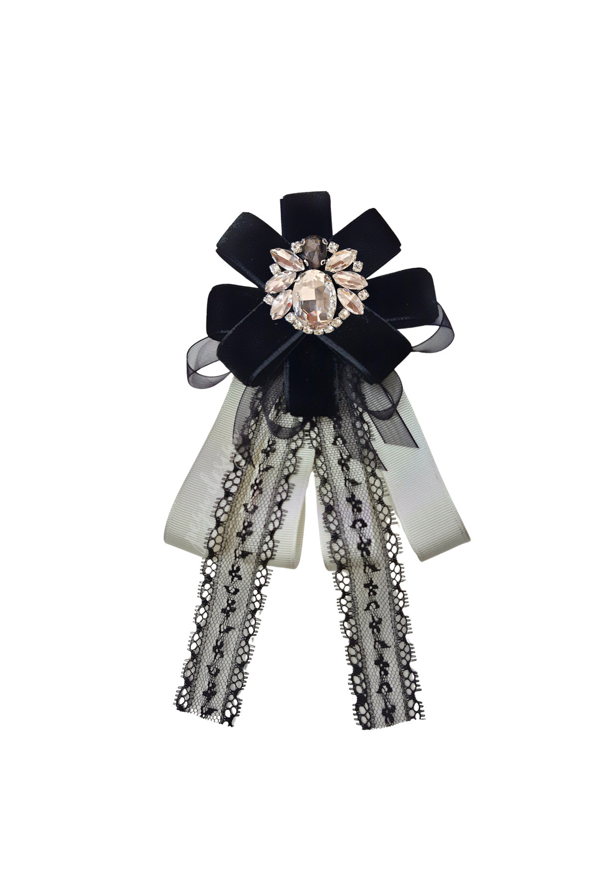 SHİNE SERIES BLACK RIBBON BROOCH,SCHOOL WORK , SHIRT JACKET COLLAR FLOWER 763