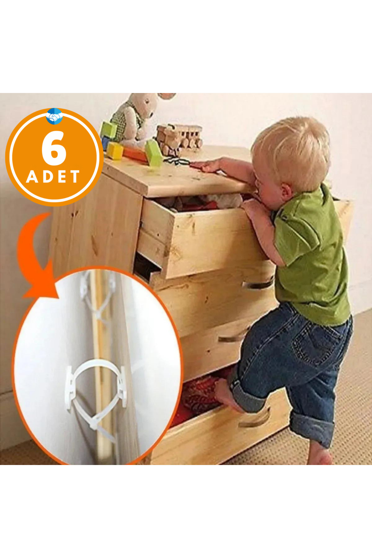 Miningaa 6 Adet Kolay Montaj Mobilya Dolap Raf Mobilya Sabitleyici Seti Bebek Mobilya Koruma Deprem Güvenlik fotoğrafı 2 (önizleme)