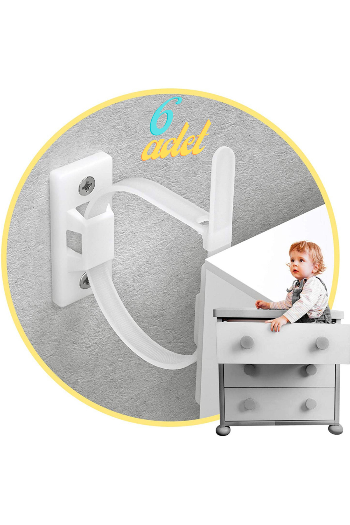 Miningaa 6 Adet Kolay Montaj Mobilya Dolap Raf Mobilya Sabitleyici Seti Bebek Mobilya Koruma Deprem Güvenlik fotoğrafı 4 (önizleme)