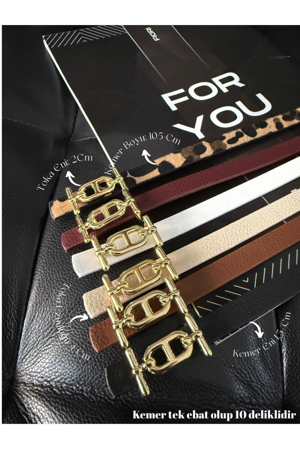 6-Piece Thin Belt with Gold Buckle, Trouser Belt, Shirt Belt, Jacket Belt