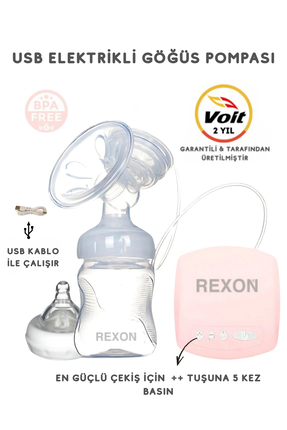 Rexon Elektrikli Göğüs Pompası Masaj Ve Biberon Özellikli Süt Sağma Pompası P...