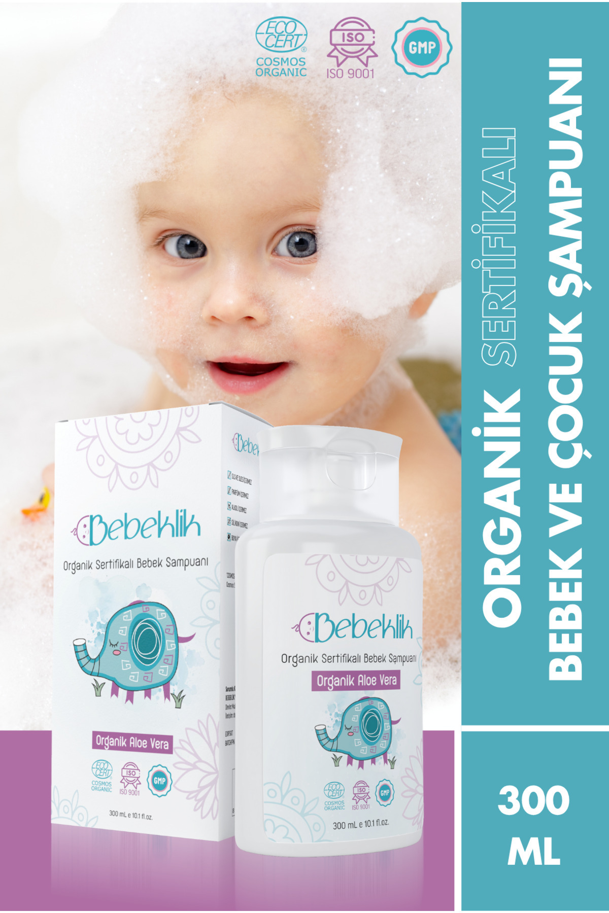Bebeklik Organik Sertifikalı Aloe Vera Bebek ve Çocuk Şampuanı 300 ml