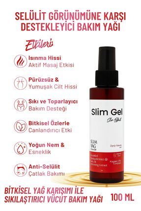 SLİM GEL Slim Oil – Bitkisel Yağ Karışımı ile Sıkılaştırıcı, Nemlendirici Pür...