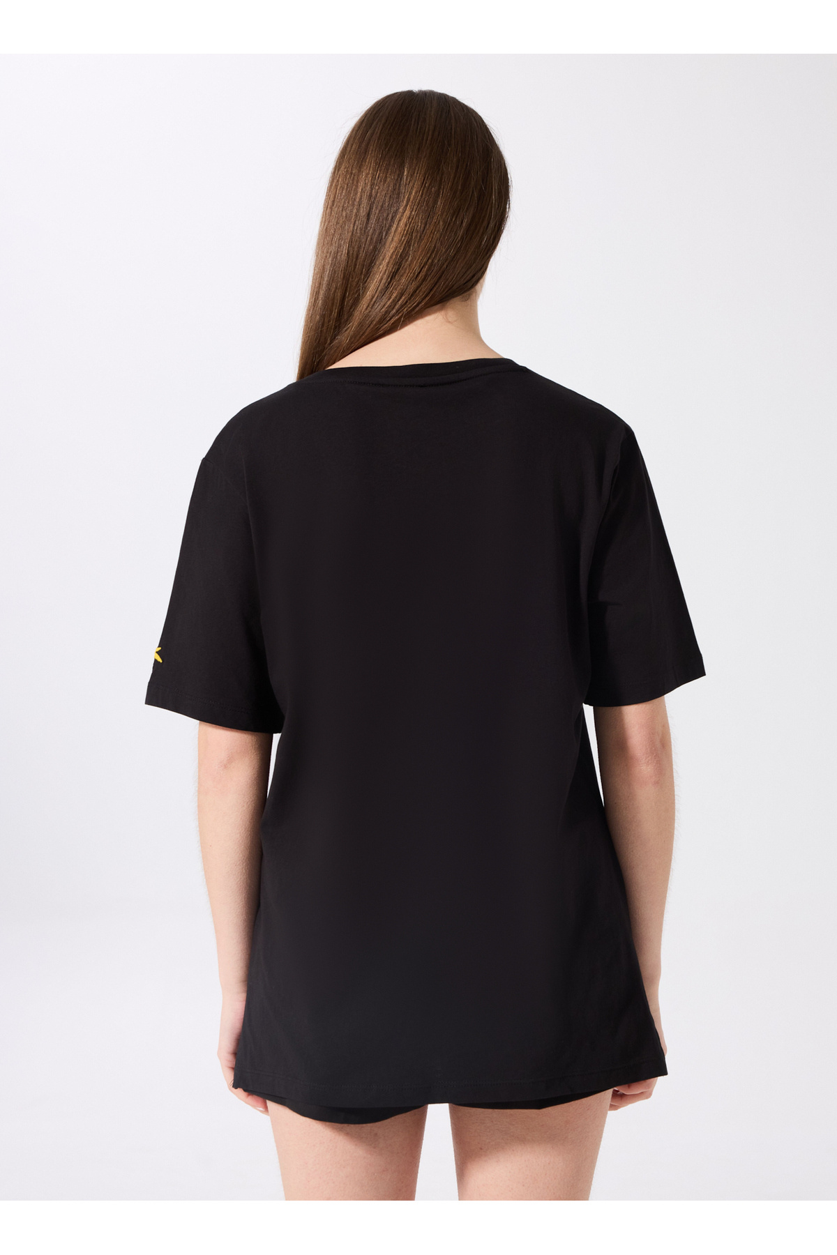 Fabrika  Siyah Kadın V Yaka Oversize T-Shirt TALITA - Görsel 6