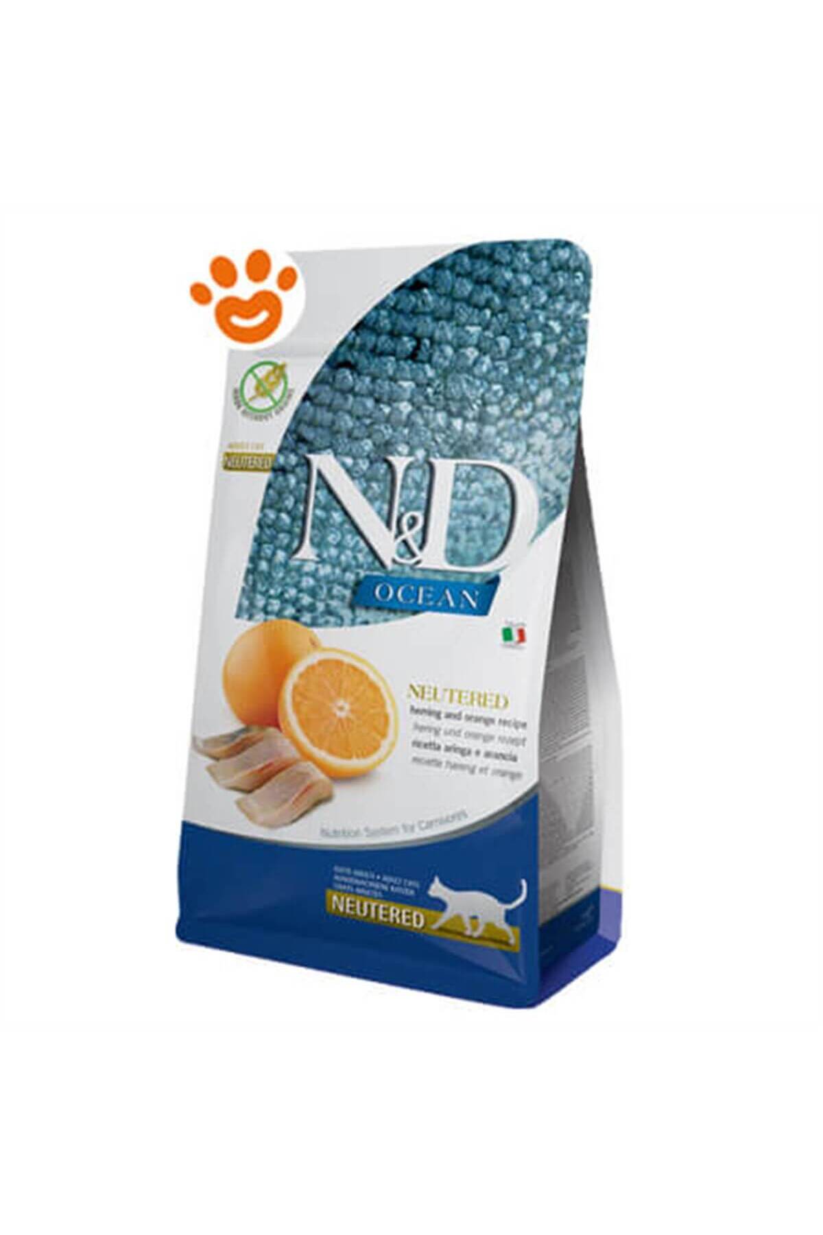 N&D Ocean Ringa Balıklı Portakallı Kısırlaştırılmış Kedi Maması 1.5 Kg