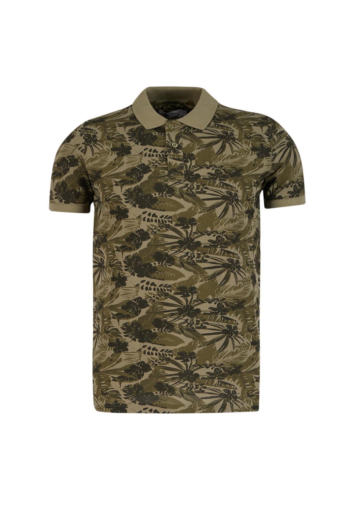Lee Cooper Joseph Men's 100% Cotton Polo Neck Pique T-Shirt Khaki