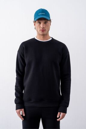 gothamvibes Erkek Vibe Oversize Siyah Sweatshirt