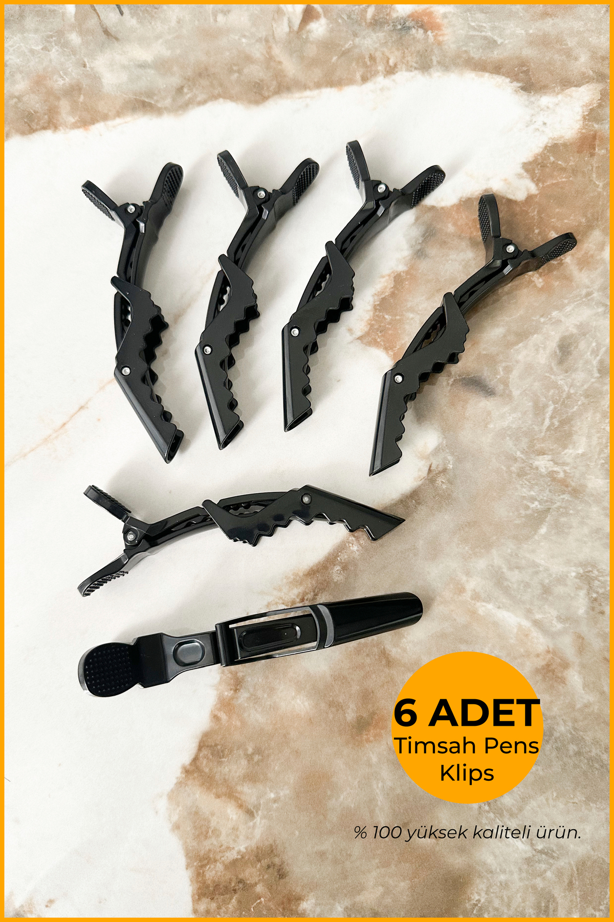 GXMPRO 6 Adet Timsah Saç Pensi - Klips, Dragon Pens Kuaför, Tokası, Makyaj Fön Dalga Saç Tutucu görsel 4
